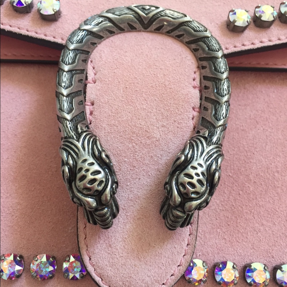 Gucci Pink Suede Dionysus Bag Swarovski Crystals - Picture 6 of 6